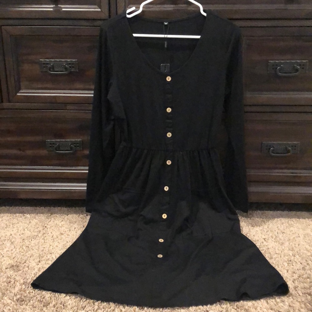Long sleeve button up dress